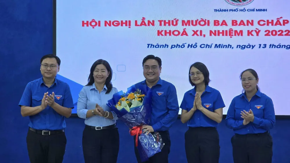 Anh Ngô Minh Hải, Phó Bí thư Thường trực Thành đoàn TPHCM được bầu làm Bí thư Thành Đoàn TPHCM nhiệm kỳ 2022-2027. Ảnh: THÀNH ĐOÀN TP.HCM Ngô Minh Hải