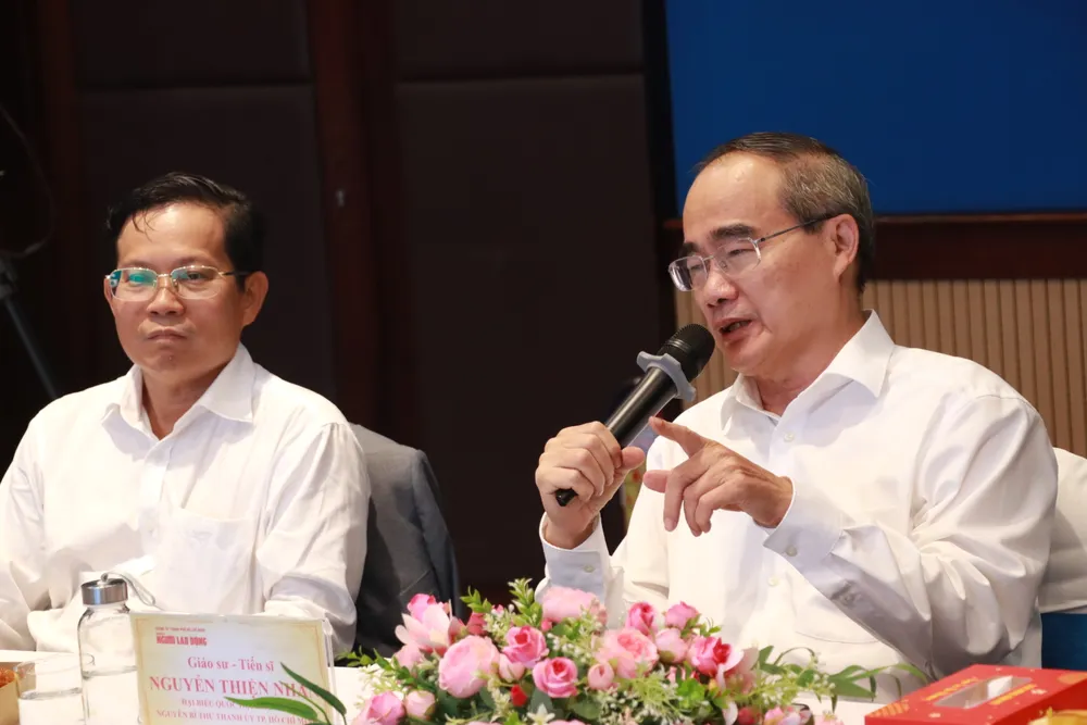 GS.TS Nguyễn Thiện Nhân, Nguyên Bí Thư Thành Uỷ TP.HCM phát biểu Nguyễn Thiện Nhân