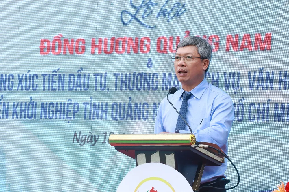 Ông Hồ Quang Bửu, Phó Chủ tịch UBND tỉnh Quảng Nam phát biểu Lễ hội đồng hương Quảng Nam