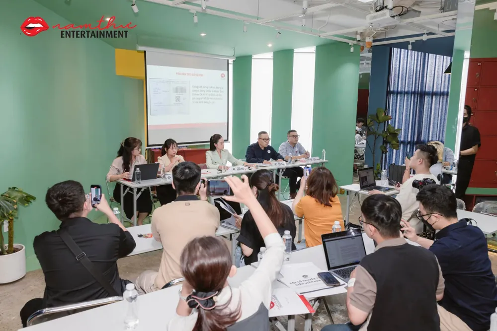 Công ty của diễn viên Nam Thư tổ chức buổi gặp gỡ báo chí vào chiều 5-8. Ảnh: Nam Thư Entertainment Diễn viên Nam Thư
