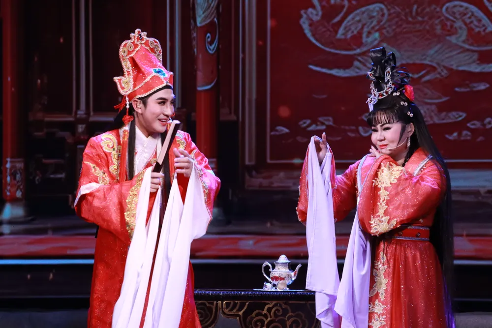 Hình ảnh trong vở cải lương Lương Sơn Bá - Chúc Anh Đài. Sân khấu cải lương