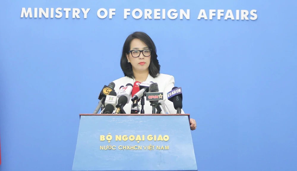 Người Phát ngôn Bộ Ngoại giao Phạm Thu Hằng - Ảnh: Bộ Ngoại giao Lệnh cấm đánh bắt cá của Trung Quốc ở Biển Đông 'vi phạm chủ quyền của Việt Nam'