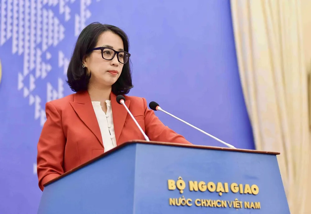 Người Phát ngôn Bộ Ngoại giao Việt Nam Phạm Thu Hằng - Ảnh: Bộ Ngoại giao Việt Nam lên tiếng về Báo cáo Ranh giới ngoài thềm lục địa của Philippines
