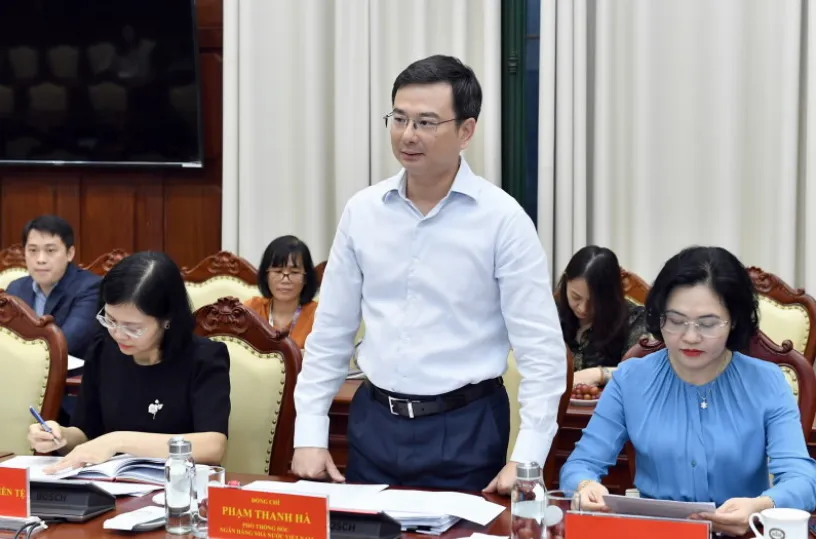 Phó Thống đốc Phạm Thanh Hà phát biểu tại cuộc họp - Ảnh: NHNN ty-le-do-la-hoa-trong-nen-kinh-te-viet-nam-giam-manh.jpg