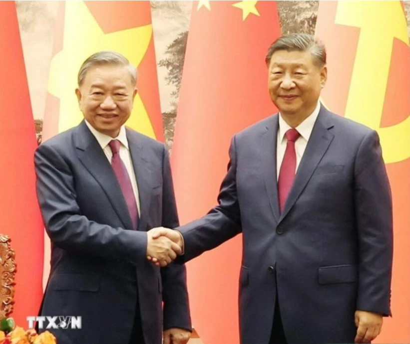 Tổng Bí thư, Chủ tịch nước Tô Lâm và Tổng Bí thư, Chủ tịch nước Trung Quốc Tập Cận Bình. Ảnh: TTXVN Điện mừng 75 năm Quốc khánh Trung Quốc