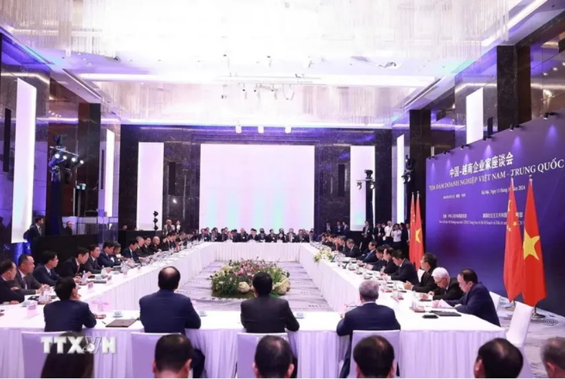 Tọa đàm doanh nghiệp Việt Nam-Trung Quốc. (Ảnh: TTXVN) 1310TrungQuoc.jpg