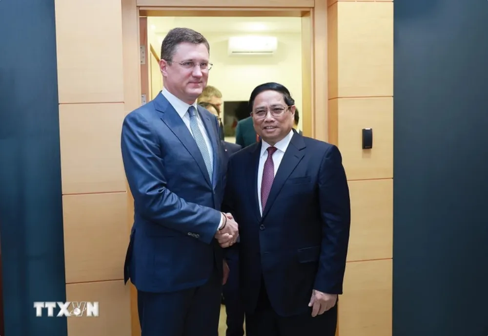 Thủ tướng Phạm Minh Chính tiếp Phó Thủ tướng Nga Alexander Novak. Ảnh: TTXVN thu-tuong-pham-minh-chinh-tiep-pho-thu-tuong-lien-bang-nga-alexander-novak.jpg