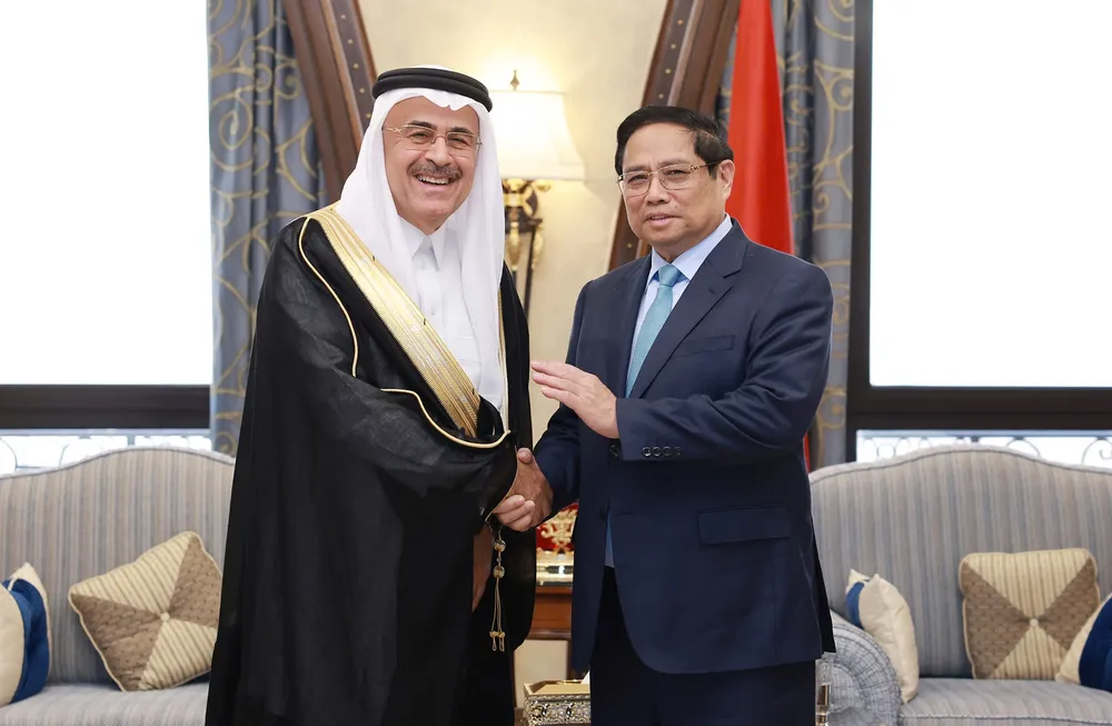 Thủ tướng Phạm Minh Chính và ông Amin Al-Nasser, Chủ tịch kiêm Tổng Giám đốc Tập đoàn Dầu khí Saudi Arabia (Saudi Aramco) - Ảnh: VGP Việt Nam có thể sẽ đón dòng vốn đầu tư từ Tập đoàn dầu khí khổng lồ của Saudi Arabia