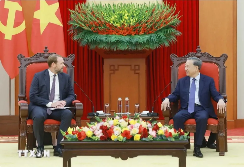 Tổng Bí thư Tô Lâm tiếp Chủ tịch Tập đoàn Pacifico Energy (PE), Hoa Kỳ