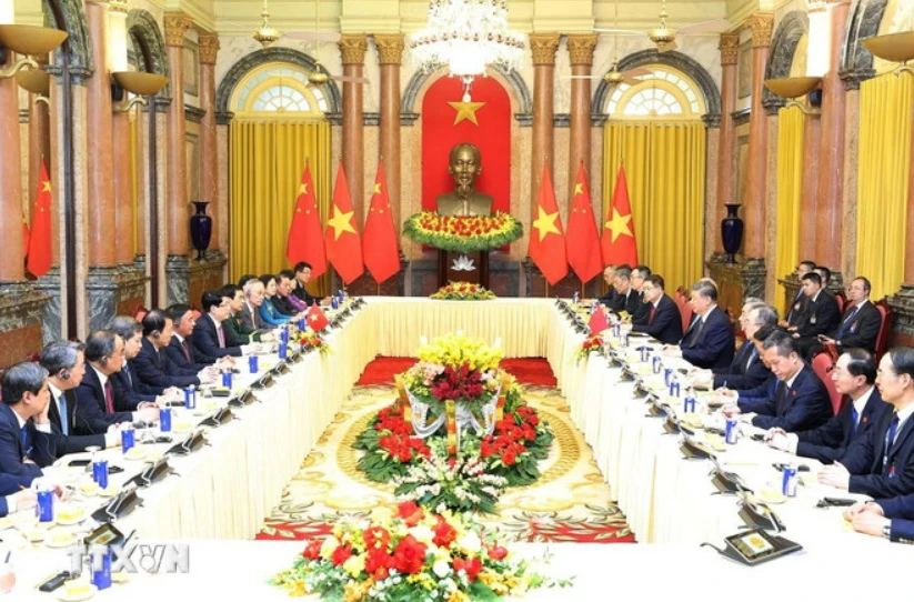 Quang cảnh hội đàm. Ảnh: TTXVN 1504CTN3.jpg