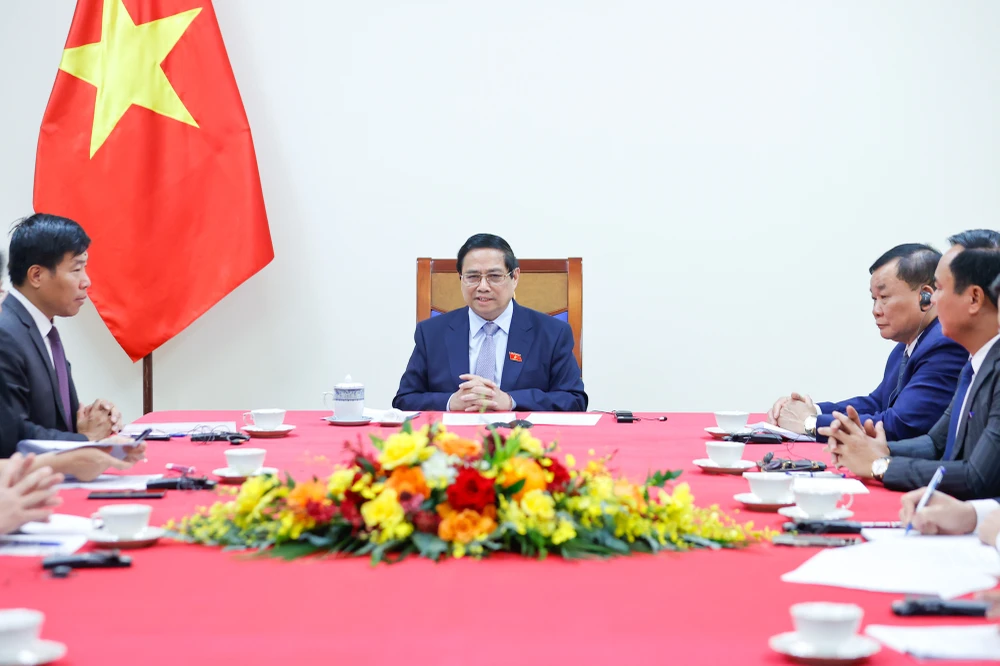 Thủ tướng Chính phủ Phạm Minh Chính điện đàm với Thủ tướng Australia Anthony Albanese - Ảnh: VGP/Nhật Bắc Thủ tướng Phạm Minh Chính điện đàm với Thủ tướng Australia Anthony Albanese