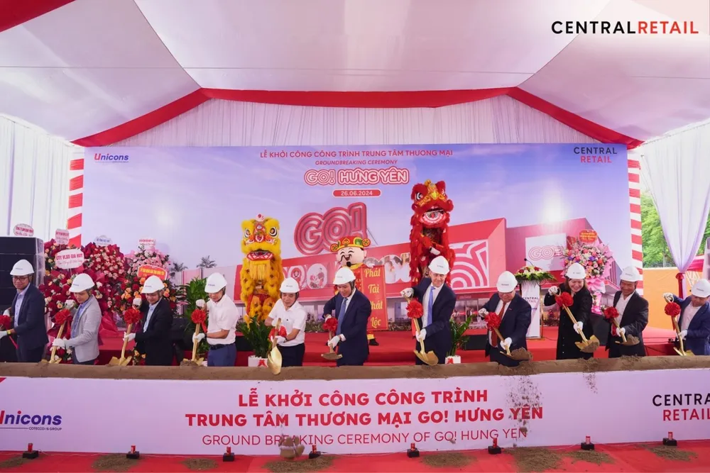 Tập đoàn Central Retail (Thái Lan) khởi công công trình trung tâm thương mại Go! Hưng Yên. Ảnh: Central Retail Tập đoàn Central Retail (Thái Lan) khởi công công trình trung tâm thương mại Go! Hưng Yên. Ảnh: Central Retail