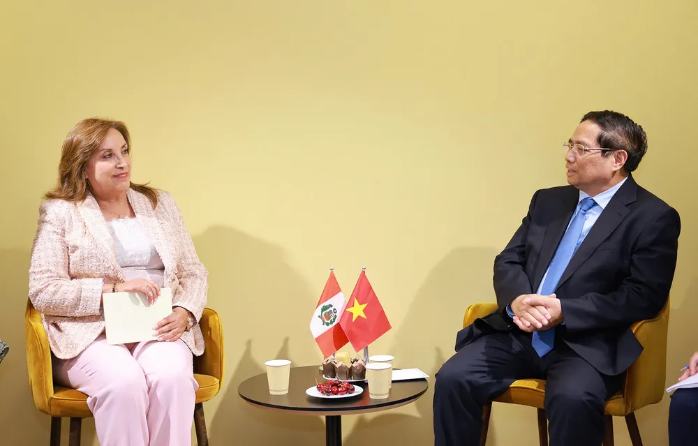 Thủ tướng Phạm Minh Chính hội kiến Tổng thống Peru Dina Boluarte - Ảnh: VGP Tổng thống Peru: Việt Nam luôn là đối tác quan trọng hàng đầu ở Đông Nam Á