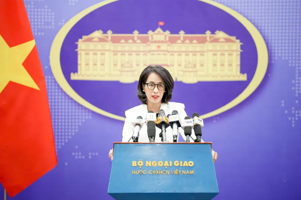 Người phát ngôn Bộ Ngoại giao Việt Nam Phạm Thu Hằng. Ảnh: NGỌC DIỆP Bộ Ngoại giao bình luận vụ việc Campuchia tạm giữ hơn 140 công dân Việt Nam vì lừa đảo trực tuyến