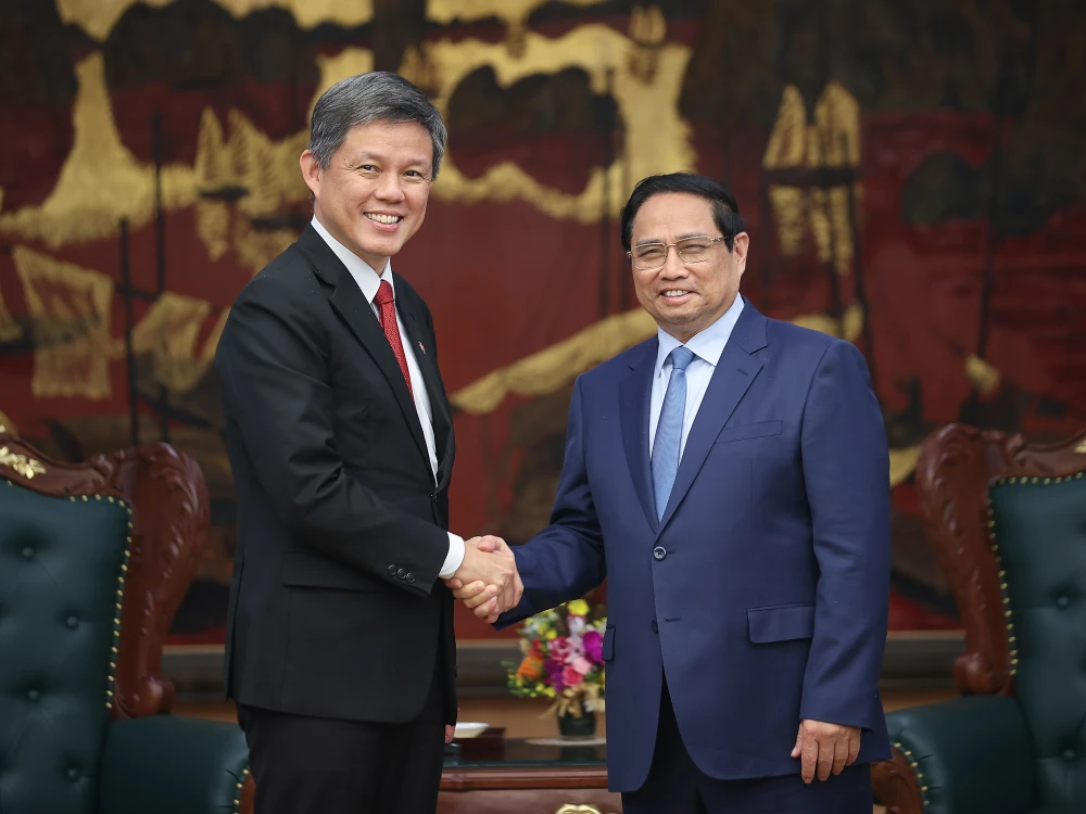 Thủ tướng Phạm Minh Chính tiếp Phó Tổng Thư ký Đảng Hành động Nhân dân, Bộ trưởng Singapore