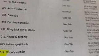 Ca khúc "Nỗi lòng cô Thắm" bị nhầm thành "Nỗi lòng cụ Thắm".
