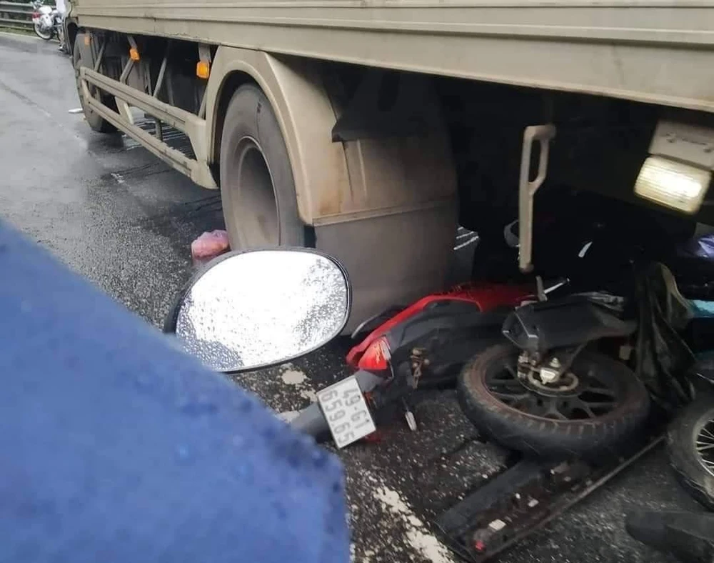 Hiện trường vụ tai nạn. Ảnh VT