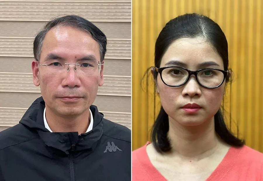 Bị can Tào Đức Hiệp (trái) và Lê Thị Ngọc Anh. Ảnh: CACC Bị can Tào Đức Hiệp (trái) và Lê Thị Ngọc Anh. Ảnh: CACC