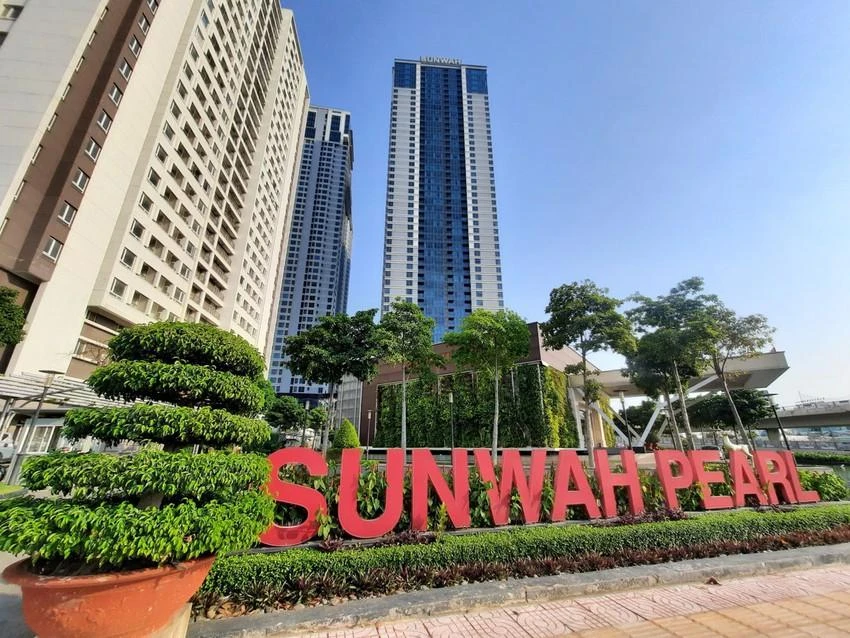 Dự án Sunwah Pearl của Công ty Bay Water tại 90 Nguyễn Hữu Cảnh, quận Bình Thạnh, TP.HCM. Ảnh: MINH CHUNG