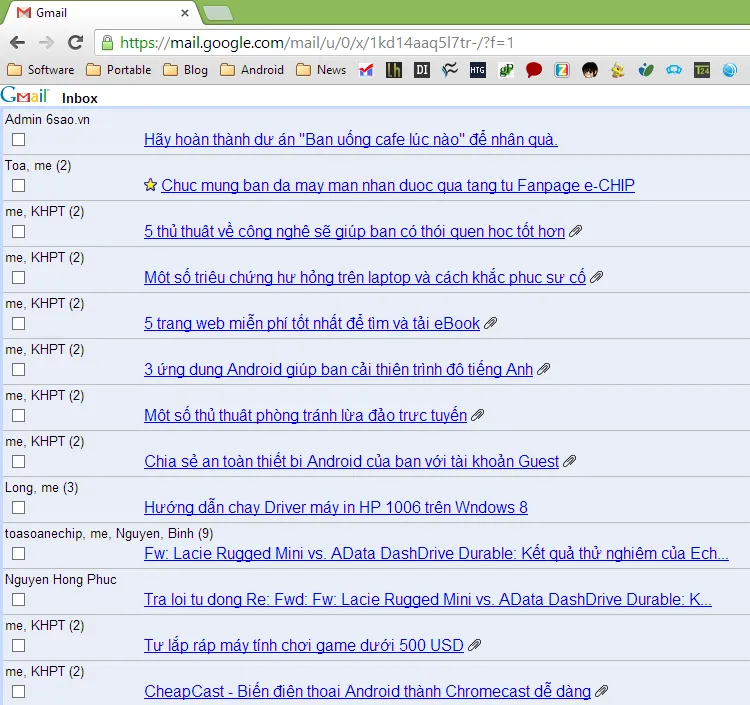 Tăng tốc tải thư trong Gmail ảnh 1 Tăng tốc tải thư trong Gmail ảnh 1