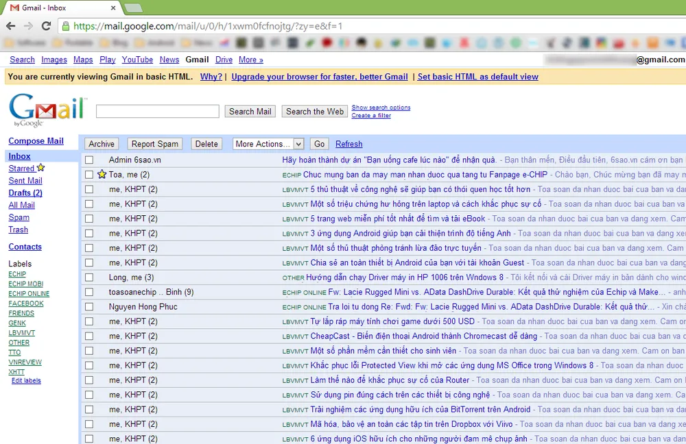 Tăng tốc tải thư trong Gmail ảnh 3 Tăng tốc tải thư trong Gmail ảnh 3