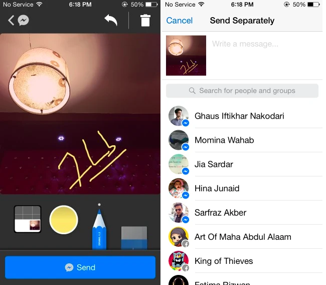 Vẽ trực tiếp lên hình ảnh khi xài Messenger ảnh 2 Vẽ trực tiếp lên hình ảnh khi xài Messenger ảnh 2