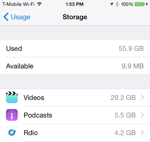 Những việc cần làm khi iPad, iPhone bị đầy bộ nhớ ảnh 1 Những việc cần làm khi iPad, iPhone bị đầy bộ nhớ ảnh 1