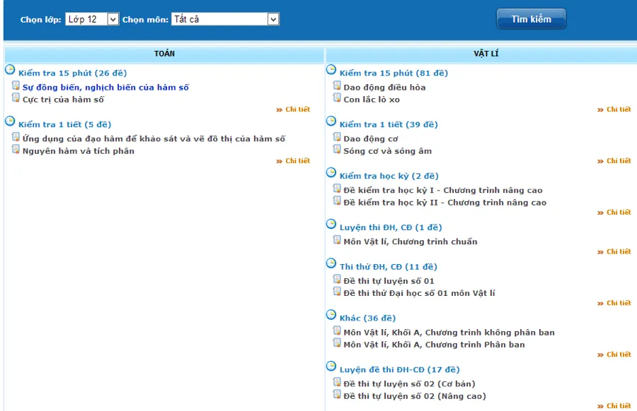 Website hỗ trợ thi thử trực tuyến miễn phí ảnh 3