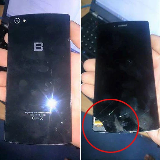 BPhone bị vỡ tan một góc màn hình ảnh 2