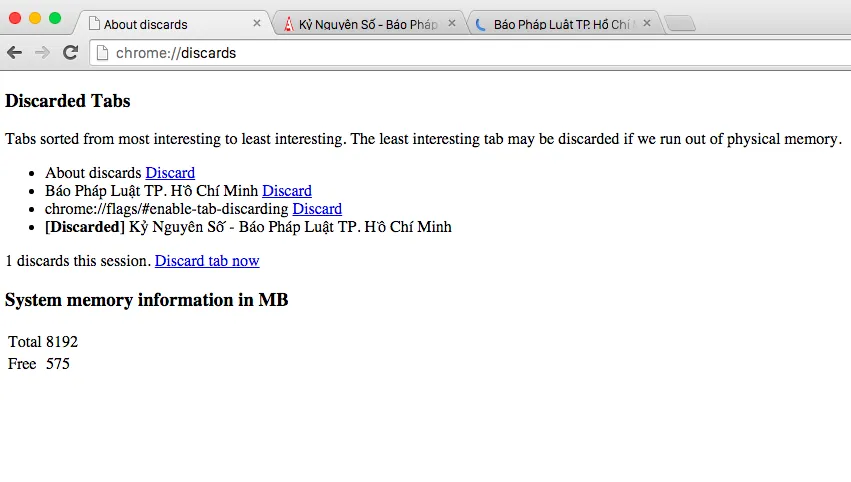 Thủ thuật giúp Google Chrome đỡ “ngốn” RAM ảnh 3