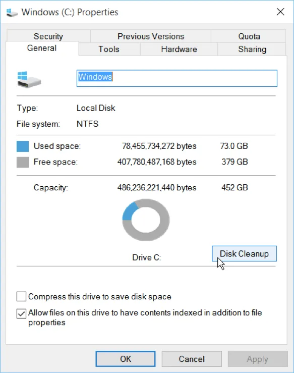 Lấy lại dung lượng ổ cứng sau khi nâng cấp Windows 10 ảnh 1 Lấy lại dung lượng ổ cứng sau khi nâng cấp Windows 10 ảnh 1