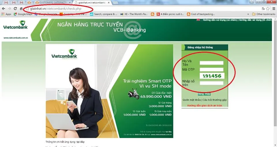 Giả mạo trang web ngân hàng để lừa đảo ảnh 2