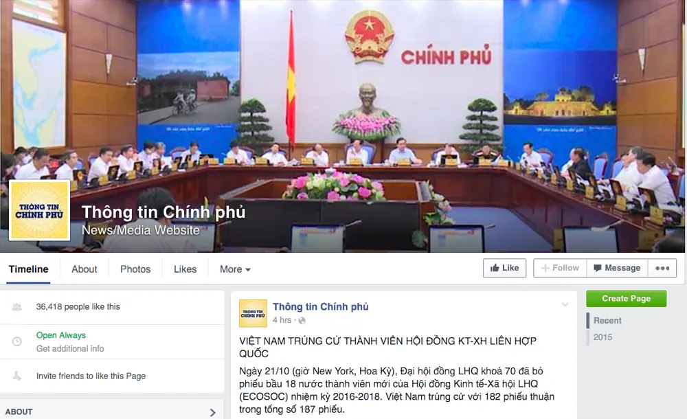 Hàng loạt facebook mạo danh 'Thông tin chính phủ' ảnh 1 Hàng loạt facebook mạo danh 'Thông tin chính phủ' ảnh 1