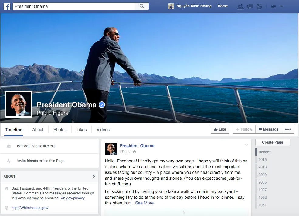 Tổng thống Obama tập tành xài Facebook ảnh 1