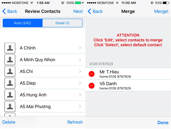 Đồng bộ và xóa các số điện thoại trùng lắp trên iPhone ảnh 1