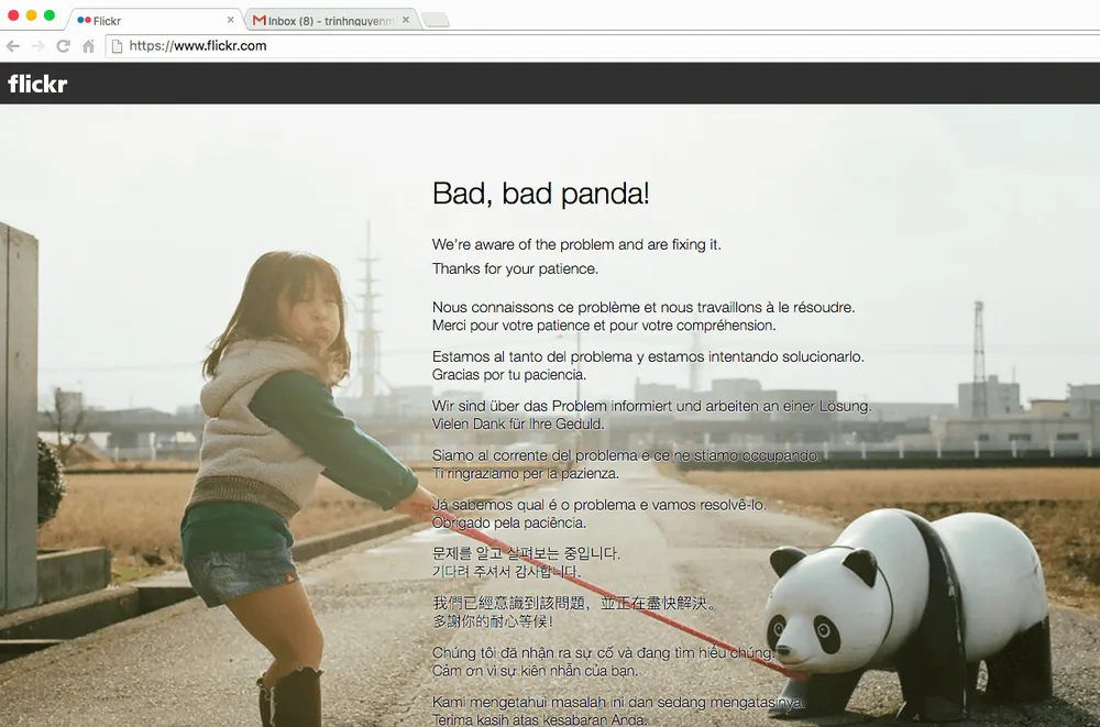 Dịch vụ lưu trữ hình ảnh Flickr bị sập toàn cầu ảnh 1 Dịch vụ lưu trữ hình ảnh Flickr bị sập toàn cầu ảnh 1