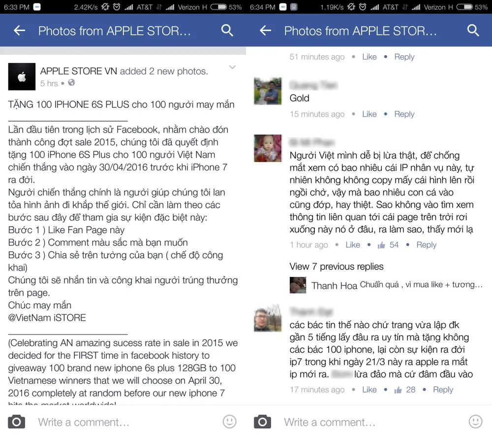 Xuất hiện chiêu lừa tặng 100 chiếc iPhone 6S Plus ảnh 1