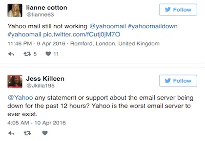 Yahoo Mail gặp sự cố nghiêm trọng hơn 12 tiếng ảnh 1