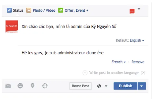 Dịch ngôn ngữ trên Facebook