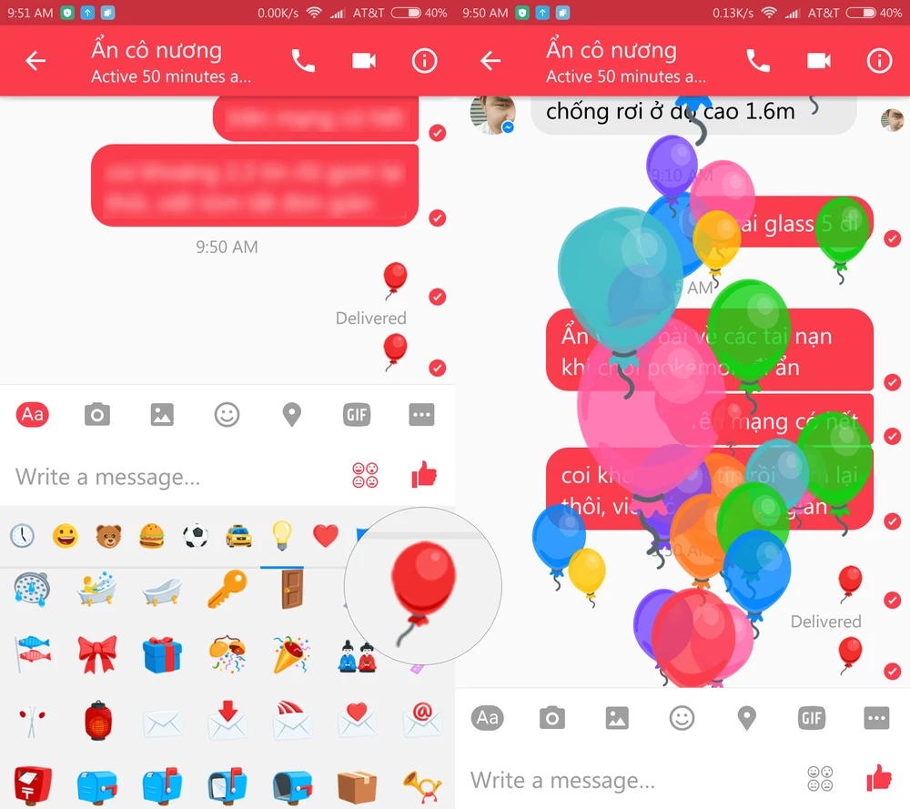 Messenger sắp 'nuốt chửng' các ứng dụng nhắn tin khác ảnh 1 Xuất hiện hiệu ứng khi gửi biểu tượng bong bóng trên Messenger