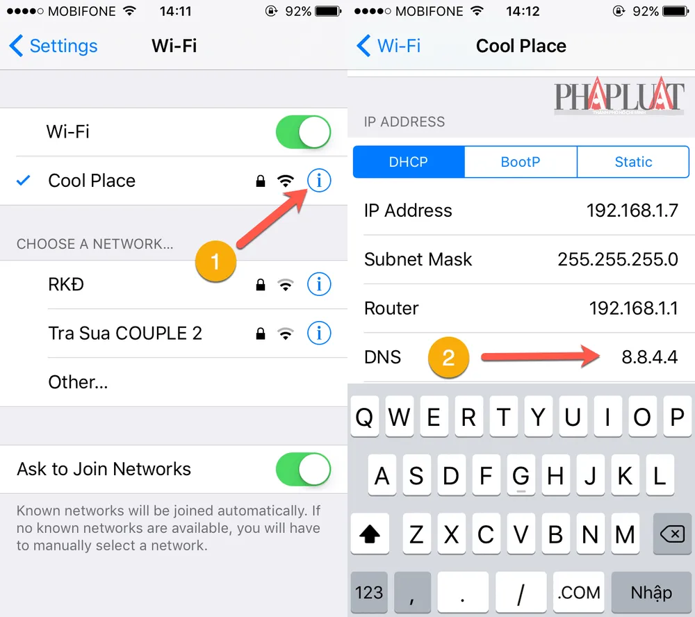 Đổi DNS trên iPhone