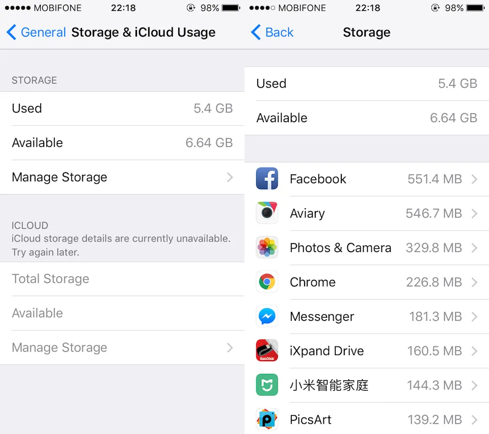 Dung lượng lưu trữ