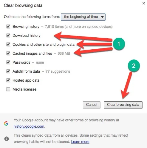clear history