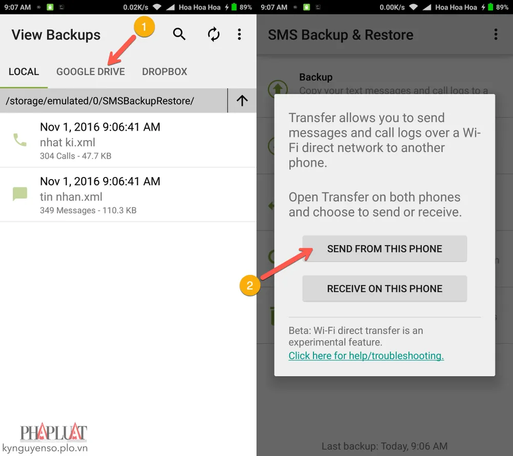 sms backup and restore