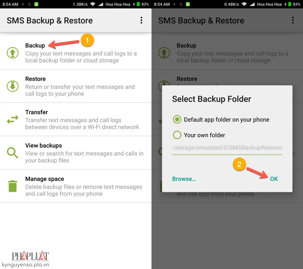 sms backup and restore