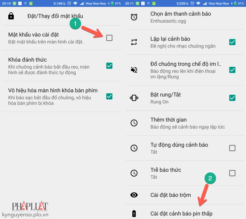 Pin Đầy & Báo Trộm