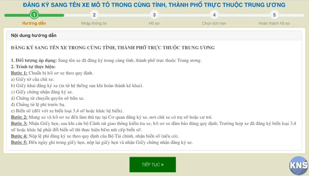 hướng dẫn cách đăng kí xe qua mạng