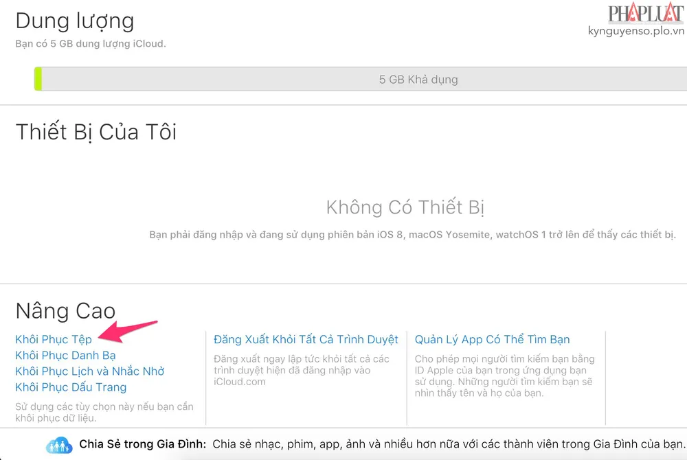 Mẹo khôi phục dữ liệu đã xóa trên iCloud