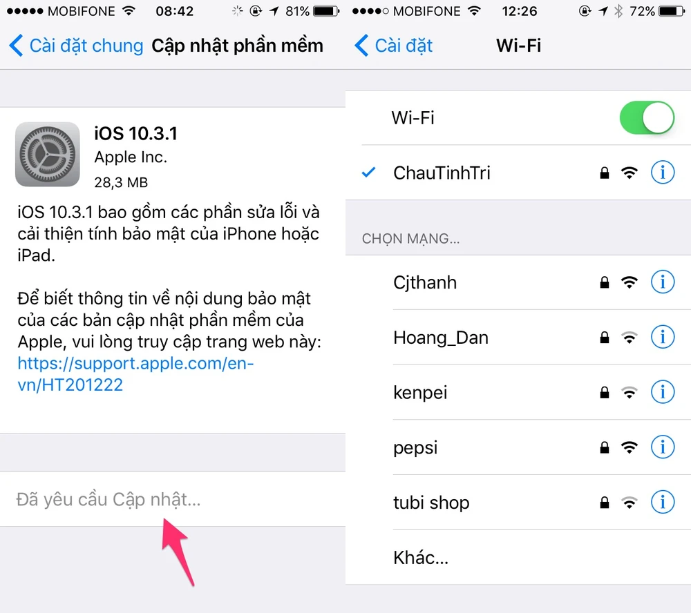 Apple phát hành iOS 10.3.1 để sửa lỗi Wi-Fi