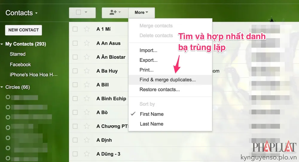 Làm thế nào để xóa bớt các số điện thoại trùng lặp?